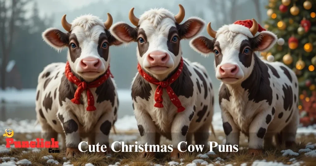 Cute Christmas Cow Puns