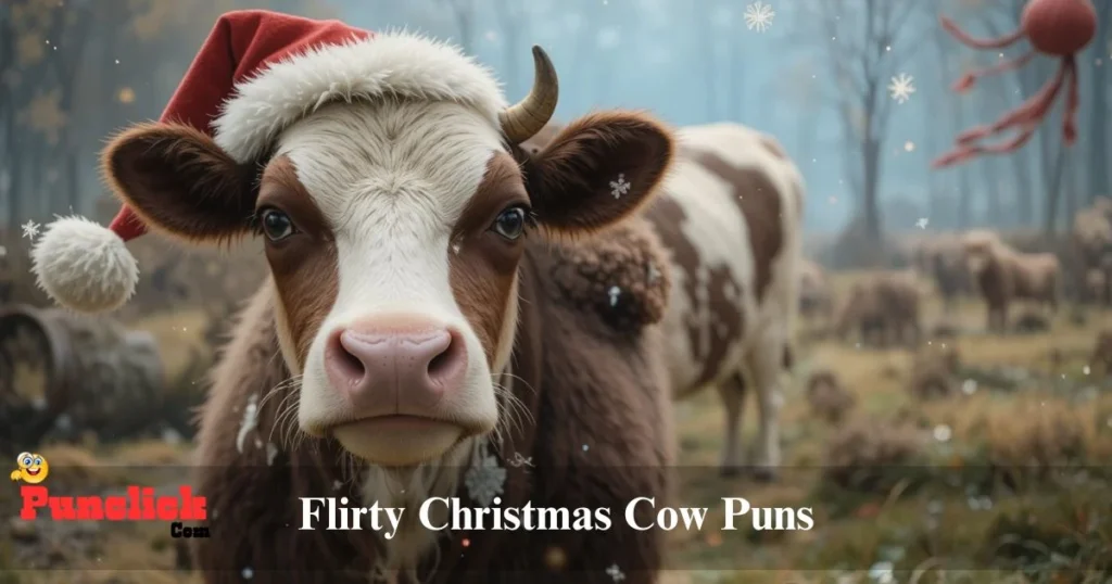 Flirty Christmas Cow Puns