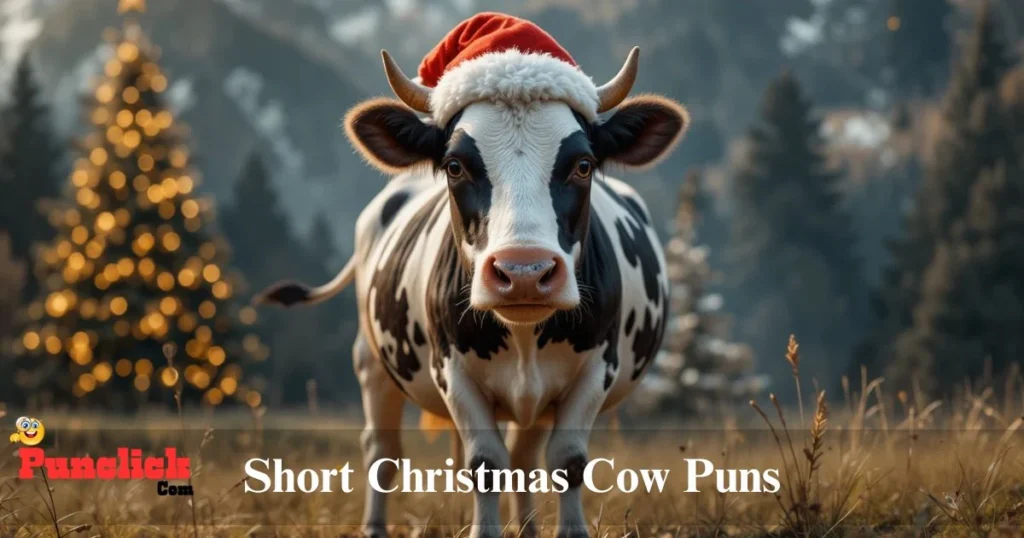 Short Christmas Cow Puns